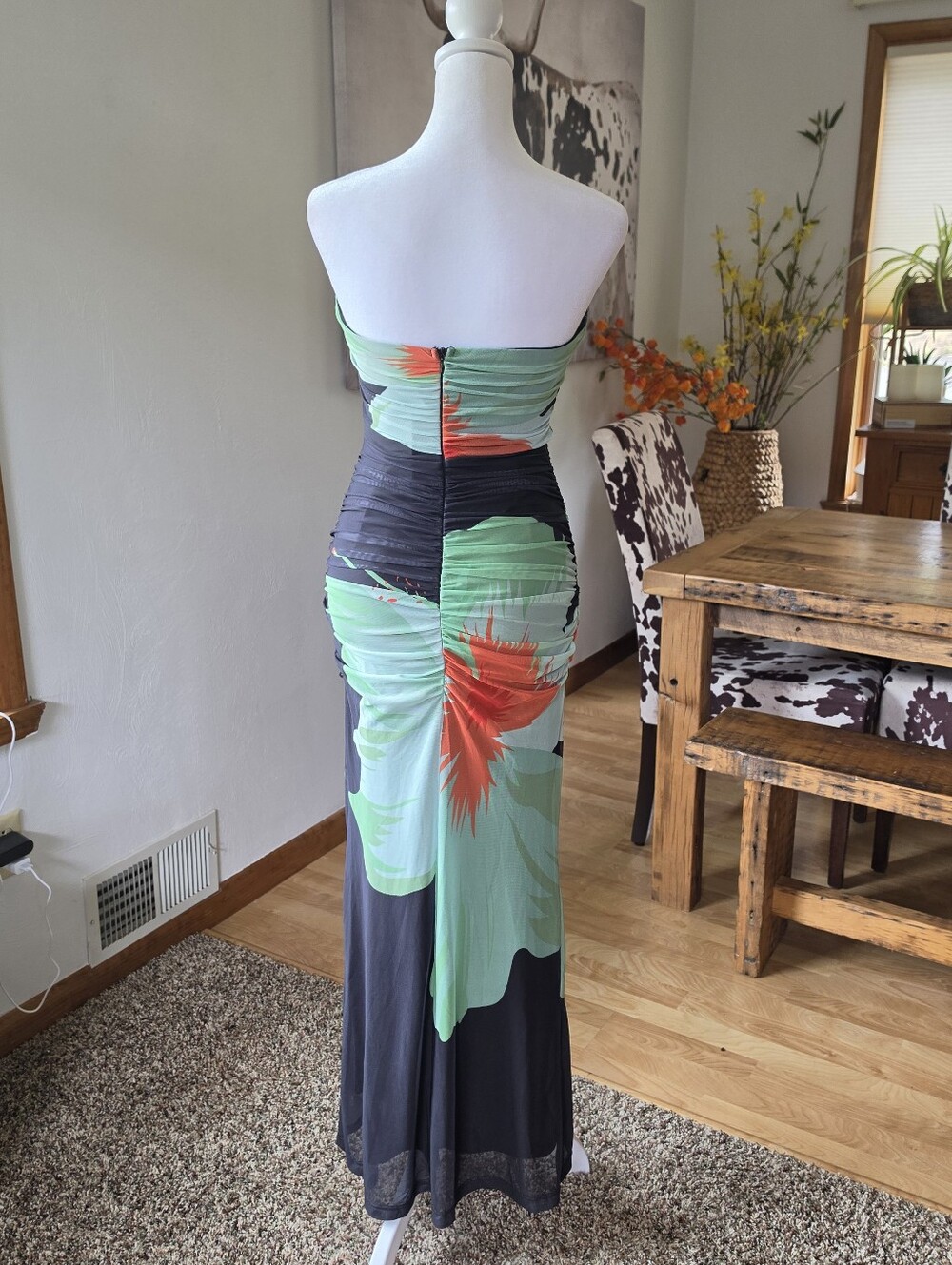 Hello Molly Pinch Of Color Strapless Mesh Maxi Dress Black Size S - Picture 6 of 8